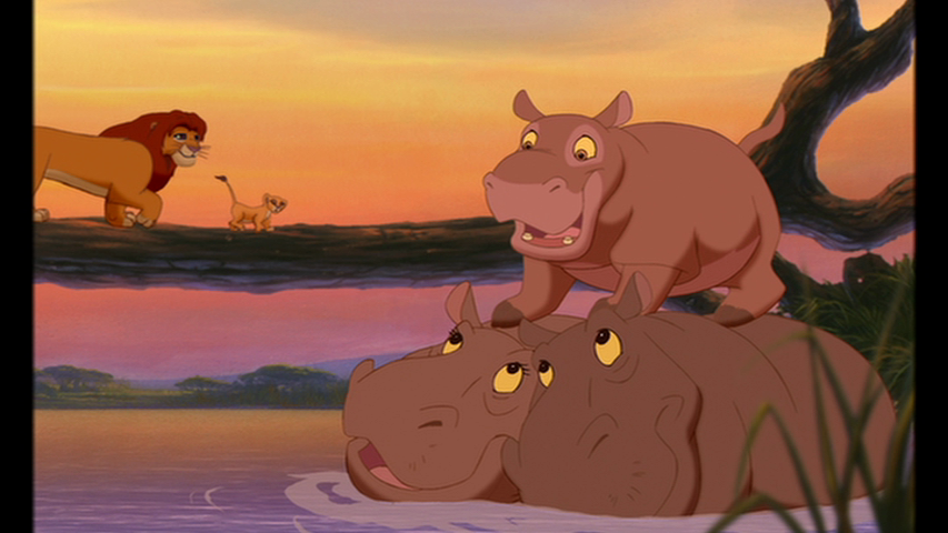 Nom : Kiboko  Signification : Hippopotame   Famille : Shina (Mère) , Akisema (Compagne ) , Maoni ,(Fils) .  Âge : Le même que Simba  Sexe : Mâle  Caractère : Doux , gentil et attentionné .Toujours prêts à aider les autres et à se faire des amis . Mais après le drame qui survient (voir ''Histoire" ) ,il devient acerbe , se renferme sur lui-même et n'apprécie plus personne .  Amis, personnes chères : Shina , Akisema , Maoni ,Kazi .  Ennemis : Les hyènes , les partisans de Scar , les Outlanders .  Apparitions : Kiboko apparaît dans le roi lion 2 , à eux reprises : Une dans la chanson ''Nous sommes un" et dans ''l'exil'' , où il prononce notamment cette unique phrase : L'esprit du mal est marqué sur sa face .  Histoire  Kiboko est né quelques jours avant Simba ,dans un groupe d'hippopotames dans le plus grand lac de la Terre des Lions ,  commandé par Ardhi ,un hippopotame très autoritaire . Son groupe , où il grandit avec sa mère , dépend de la Terre des Lions , commandée par le grand Roi Mufasa (Maintenant Simba ) . Et ainsi , le groupe est toujours convié aux présentations et autres évènements du Rocher .La mère de Kiboko se nomme Shina , mais son père demeure inconnu .  Kiboko devint un jeune enfant et se lia d'amitié avec un autre jeune mâle du nom de Kazi .Ils étaient les  meilleurs amis du monde ! Ensembles , ils faisaient les quatre cent coups et semaient la zizanie dans la grand lac , parfois au point de se retrouver devant Ardhi ...Ils partageaient de nombreux points communs , tel que le fait qu'ils aient chacun un père inconnu .  Un jour , alors que Kazi était parti se promener seul , Kiboko , lui  , dormait tranquillement .Mais le soir , alors que Kazi était parti le matin , il n'était toujours pas revenu .Tout le groupe s'inquiétait beaucoup , mais Kiboko était fou d'inquiétude , sûrement plus que la mère de Kazi ...Au bout de plusieurs jours , les hippos dûrent abandonner .Cette nouvelle déchira le coeur du jeune Kiboko .Mais il dut se résoudre et tenta d'oublier .  Il se lia alors d'amitié avec Akisema , une femelle du groupe .Ils étaient deux amis formidables , mais Kiboko ne se sentait pas comme avec Kazi .  Le temps passa .Akisema et Kiboko devinrent deux adultes magin