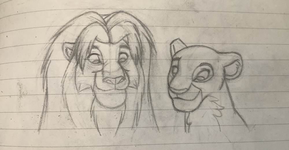 Simba & Nala sketchie
