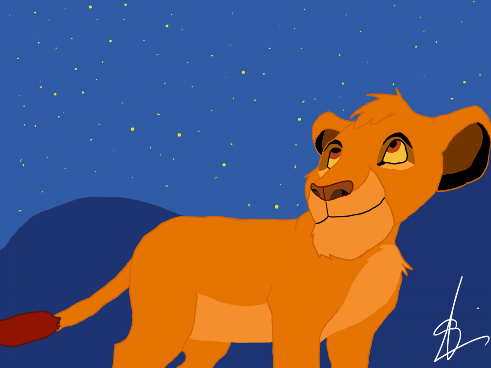 mufasa regarde les étoiles