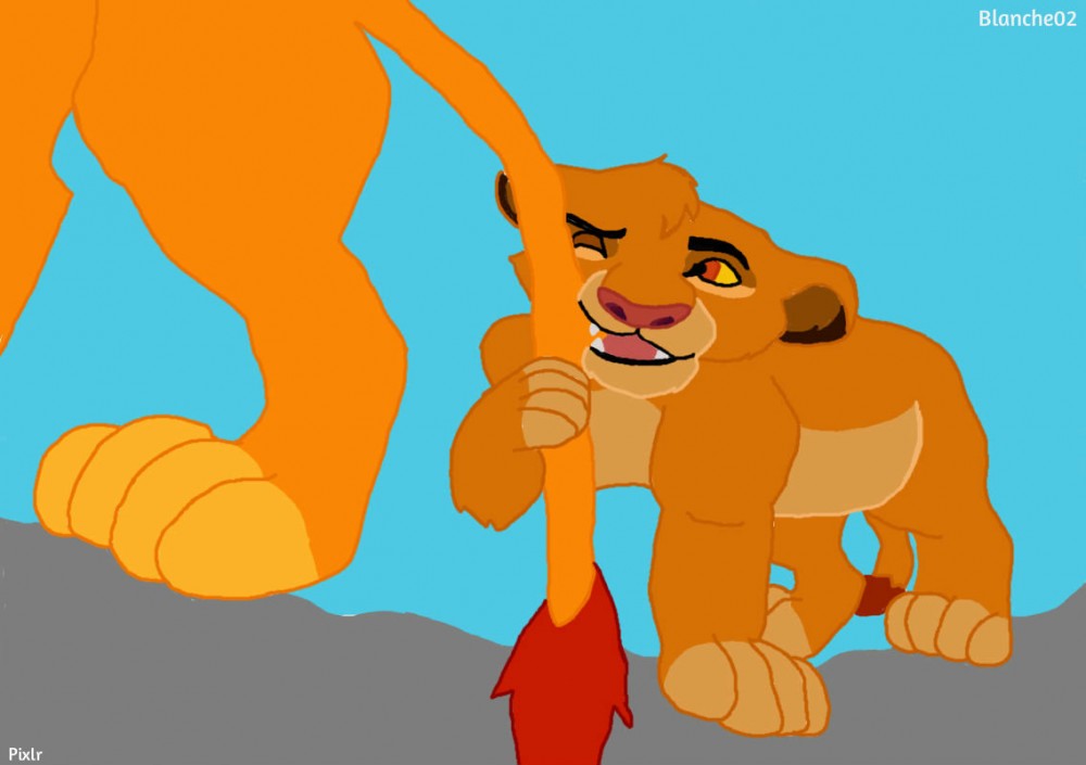 Simba joue 
