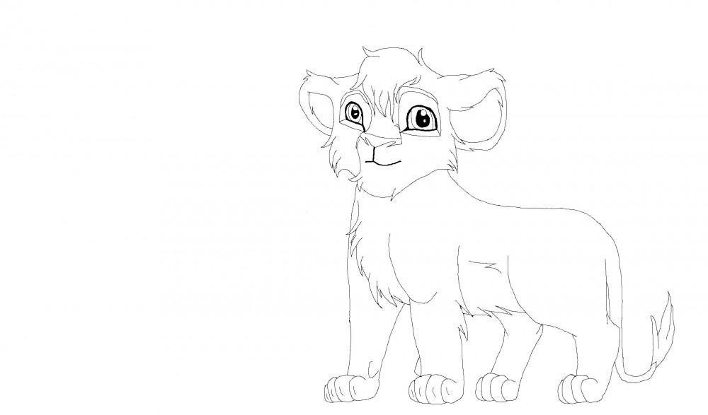 Lineart-Lionceau mâle-PAS LIBRE D'UTILISATION