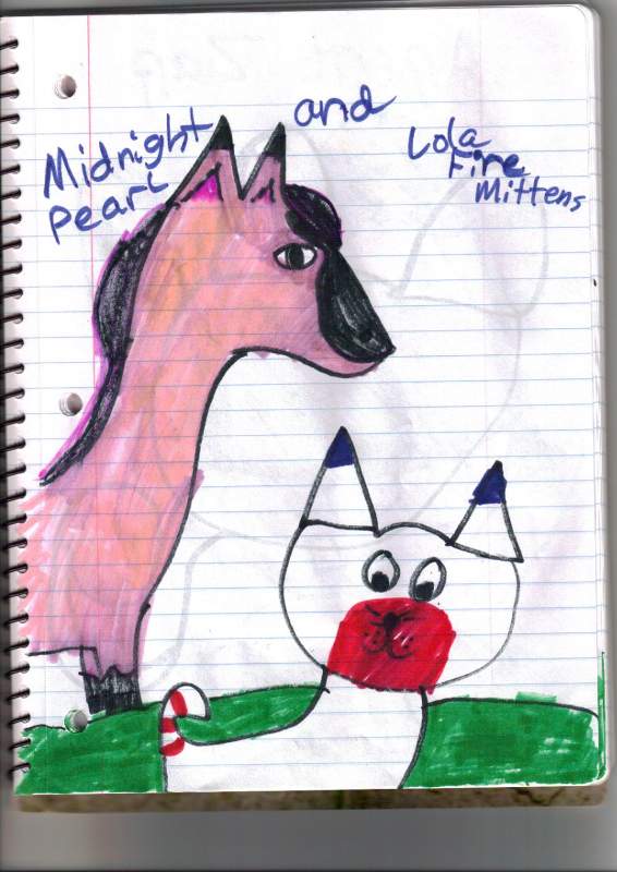 Lola fire Mittens and a a horse named Midnight pea