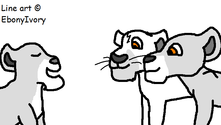 Boasting to her friends lineart