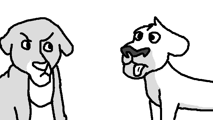Outlander boy cub annoys Pridelander girl lineart