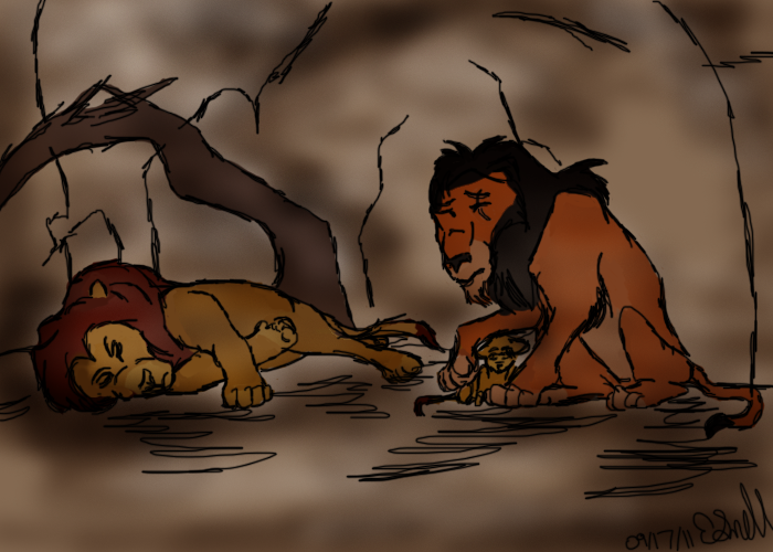 Screencap Sketch - Mufasa's Death