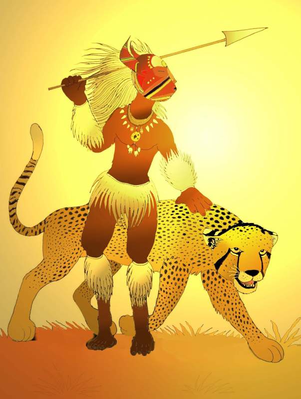 Massai avec Djolo le guépard