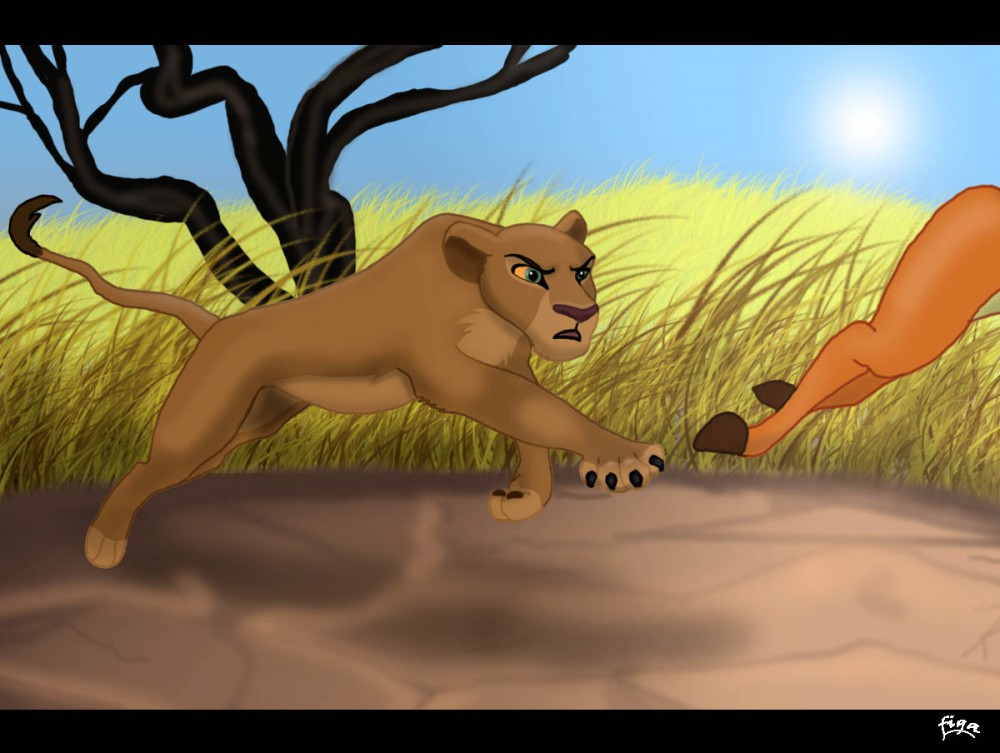 Nala à la chasse