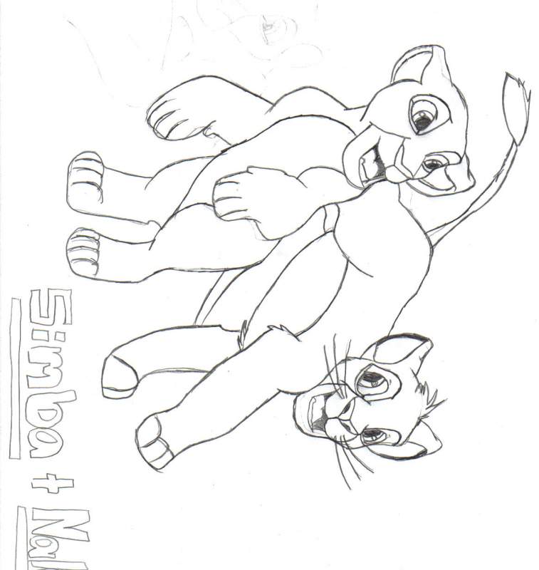 Simba and Nala sketch