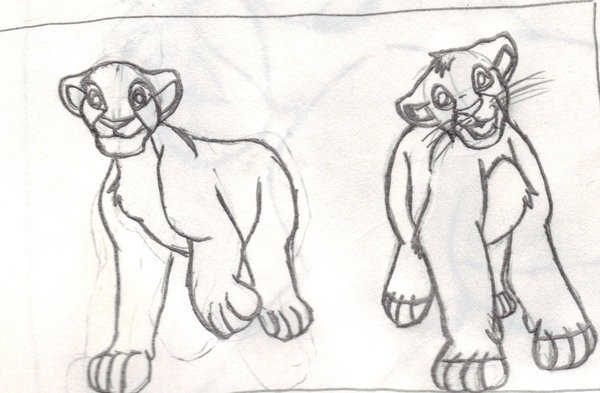 Lil Simba and Nala doodle