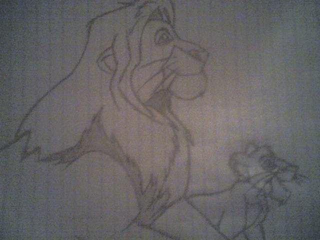 Simba and Mufasa doodle