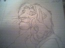 Simba and Nala nuzzle