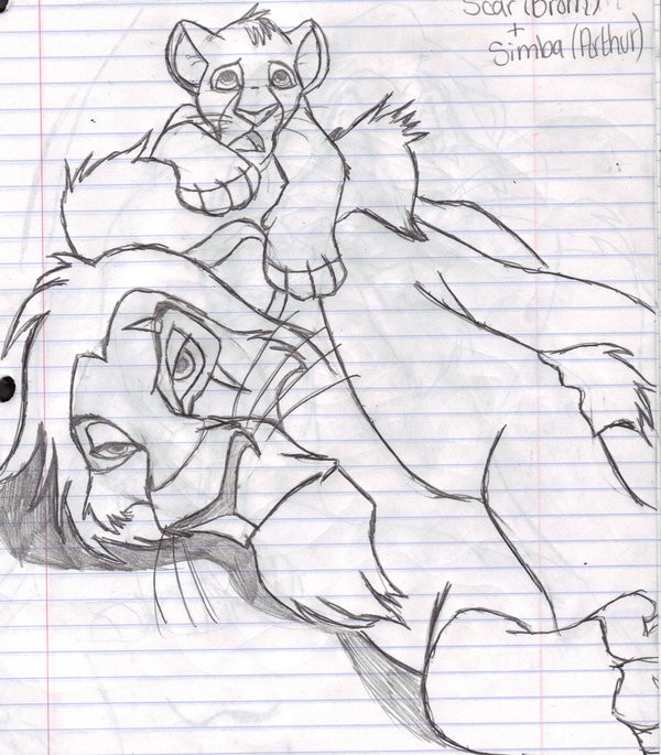 Another Simba and Scar doodle