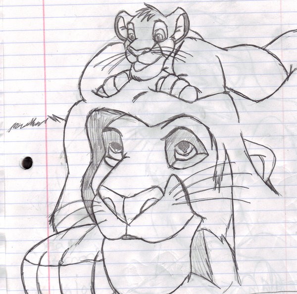 Simba and Mufasa doodle