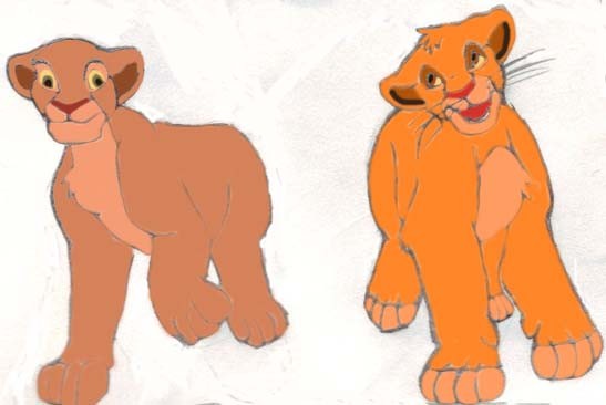 lil Simba and Nala (colored version)