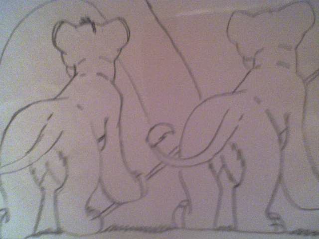 Simba and Nala doodle