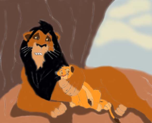 Another Scar and Simba Doodle (colored version)