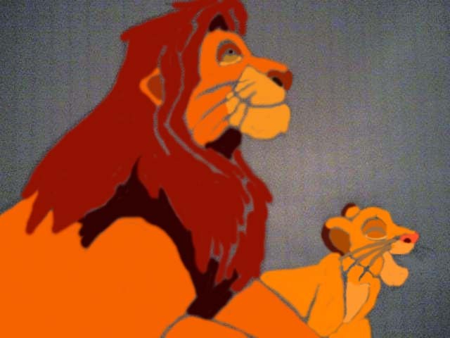 Mufasa and Simba Doodle (colored version)