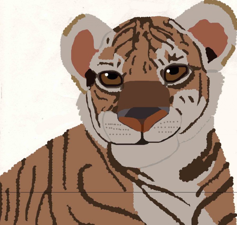Tiger Cub Doodle Colored