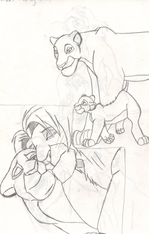 Simba and Sarabi doodles