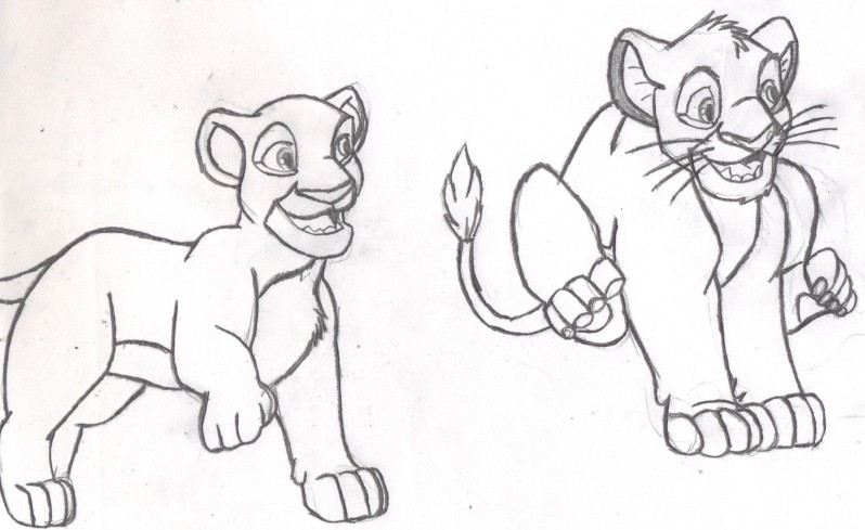 Simba and Kula Racing Sketch