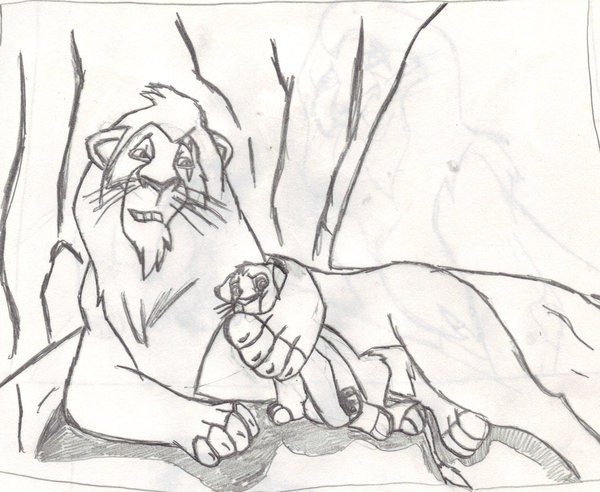 Simba and Scar doodle yet again. Lol