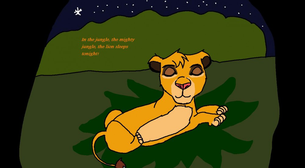 The Lion Sleeps Tonight!! Simba :D 