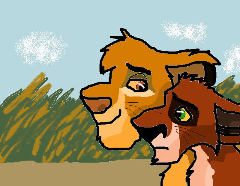 Muffy and Taka having a walk/chat
