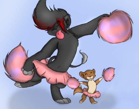 Marcus and Dan Cheerleading