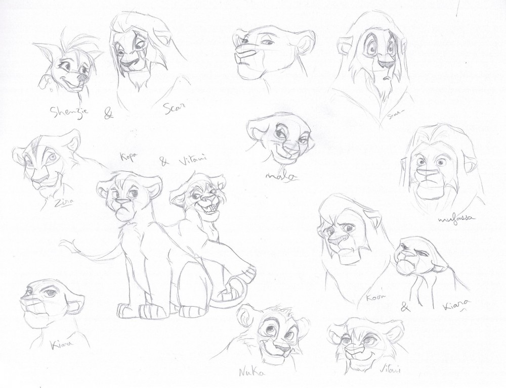 Croquis de plusieurs personnages