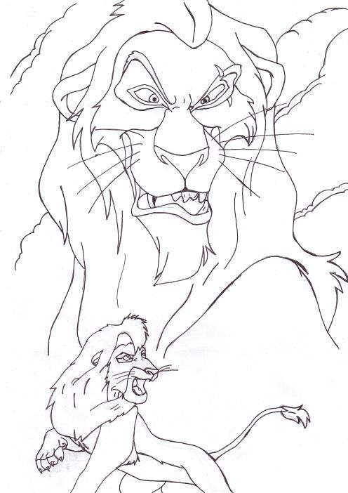 Scar and Kovu line-art