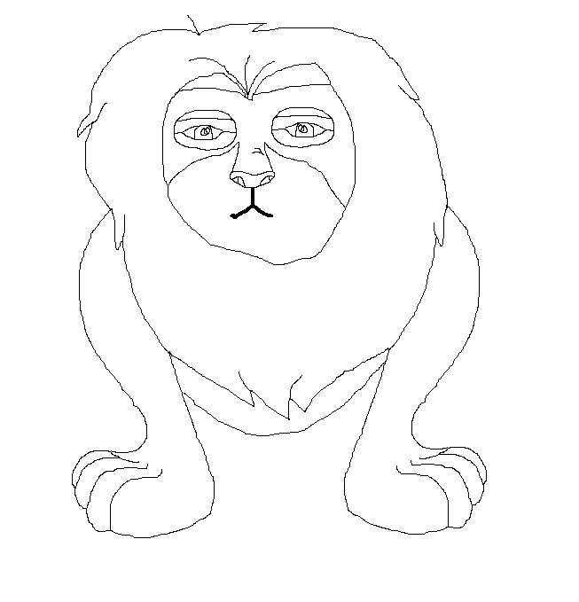 Male lion line art
