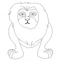 Male lion line art