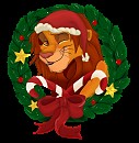 Badge de Noël - Grey wolf / Luda