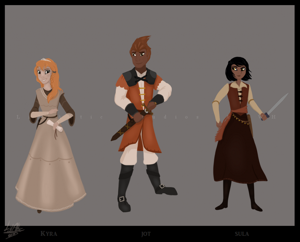 Jot, Kyra and Sula: As Humans