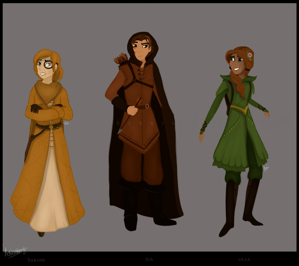 Jua, Sakuni and Olea: As Humans