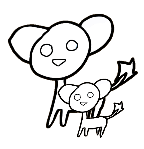 Mother and daughter lineart