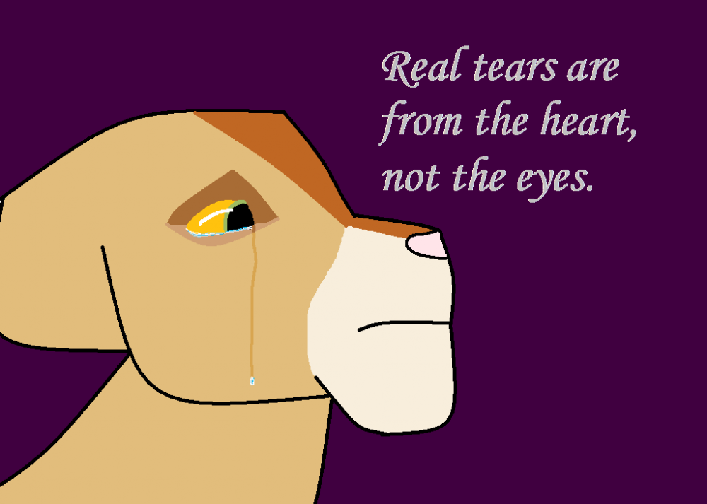 Real tears are from the heart, not the eyes~