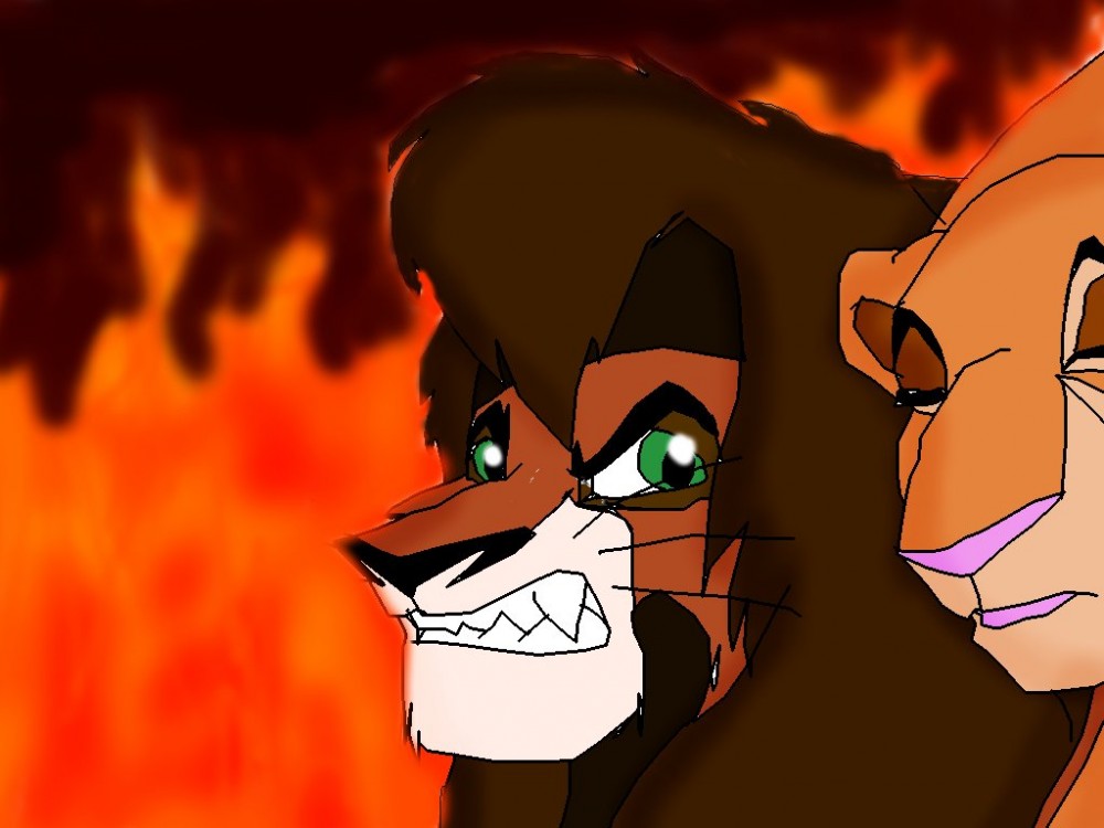 Kovu,saving Kiara from fire