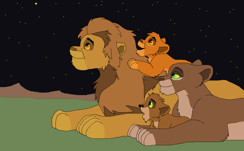 Une famille sous les étoiles .