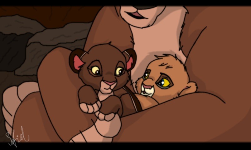 Auni and the Birth of her cubs.