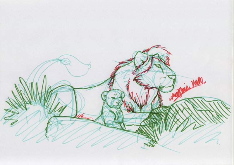 Simba Kiara Real Style Sketch