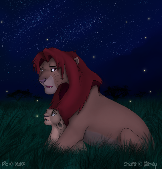 Simba and Kiara stargazing