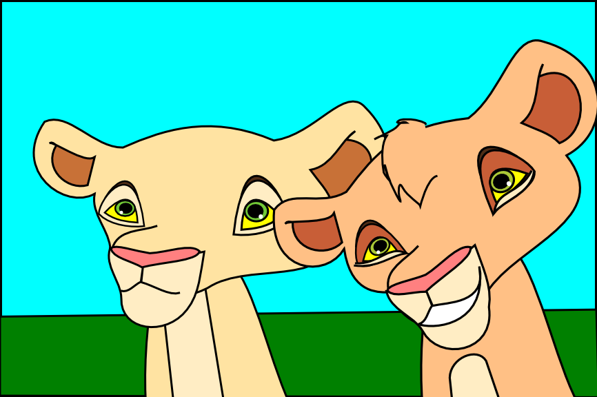 A old picture of Tama and Nala