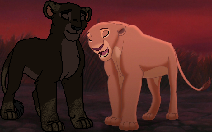 Art trade with lioness_fan: Nala and Skyrra