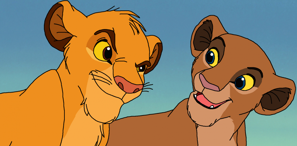 Art trade with Killer Bee: Simba and Nami