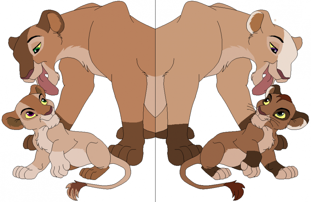 Two Sisters With Cubs - Gift for Sparrow and Art