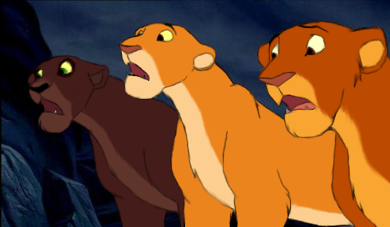 Mufasa, Simba, and Kovu