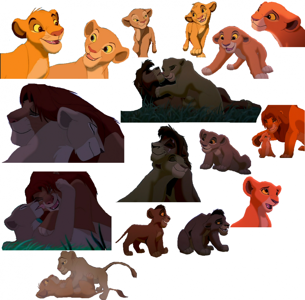 Simba, Kovu, Kiara, and Nala Cutouts(Free to use)
