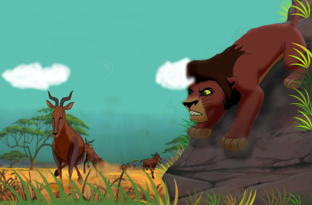 Kovu en chasse 