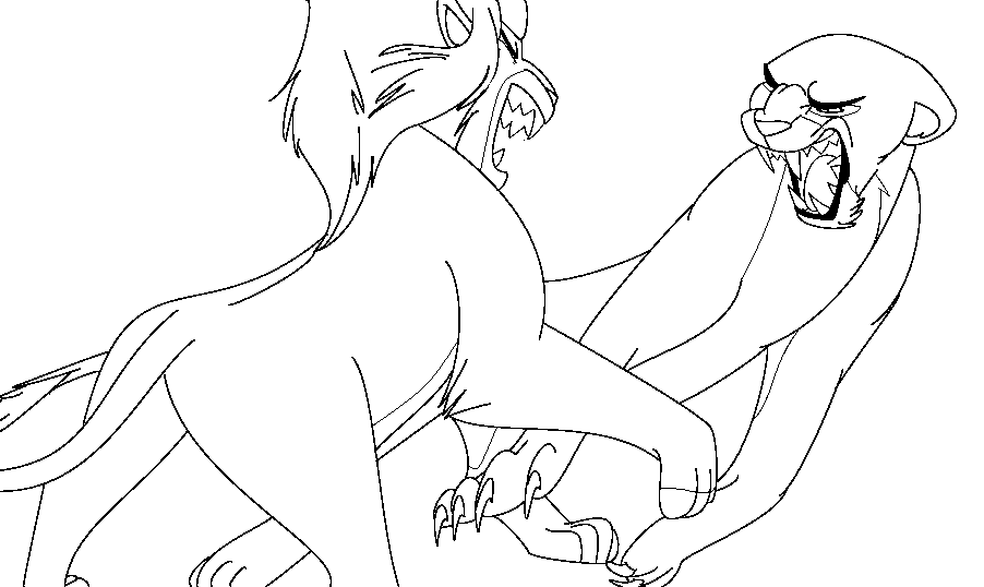 Simba and nala fighting render